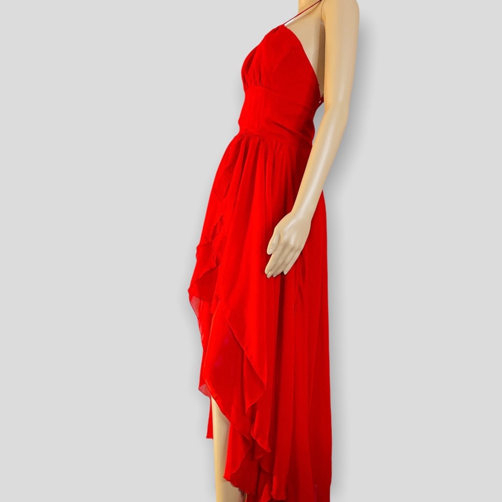 COPY - Sexy Red Party Irregular Ruffle High Waist Vestidos Dress New